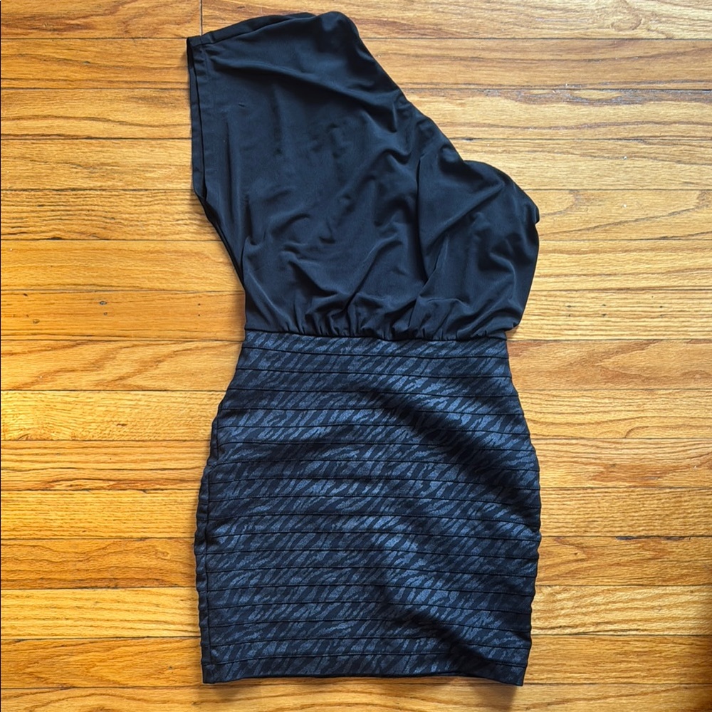Express Black One-Shoulder Dress